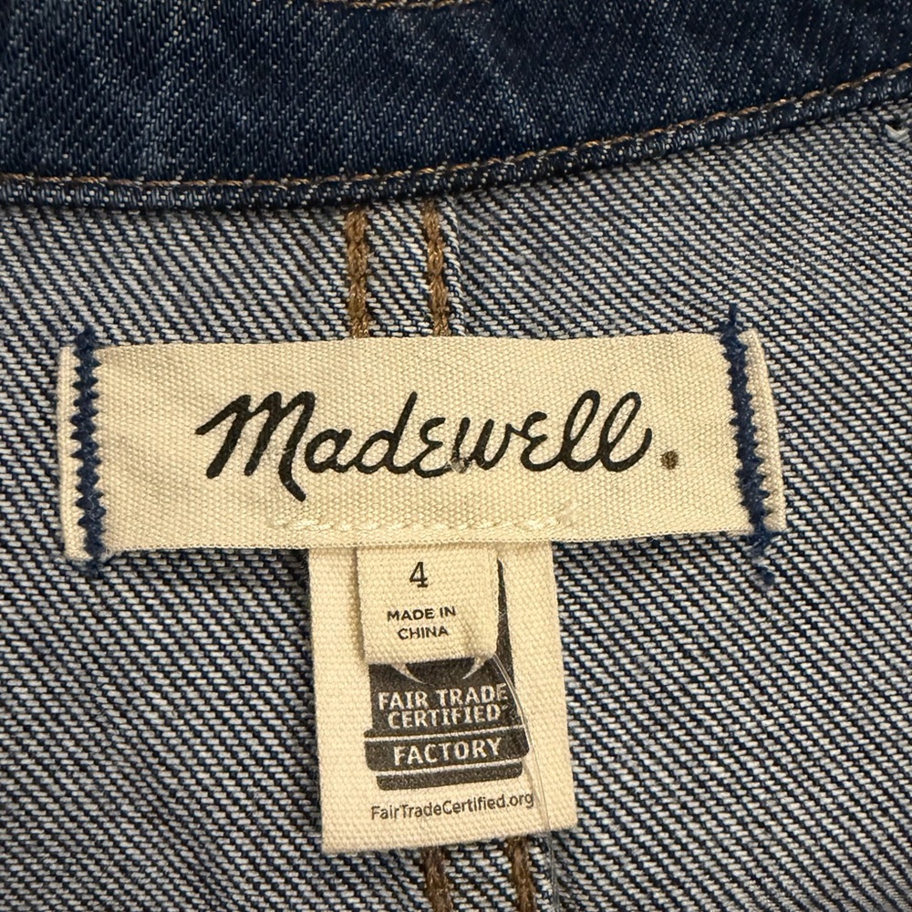 NWT: Madewell Tailored Denim Jumpsuit. Size 4 - Picture 8 of 12